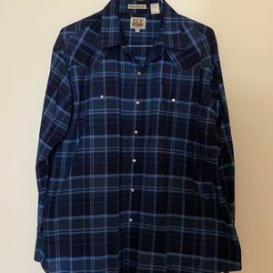 Western plaid long sleeve shirt